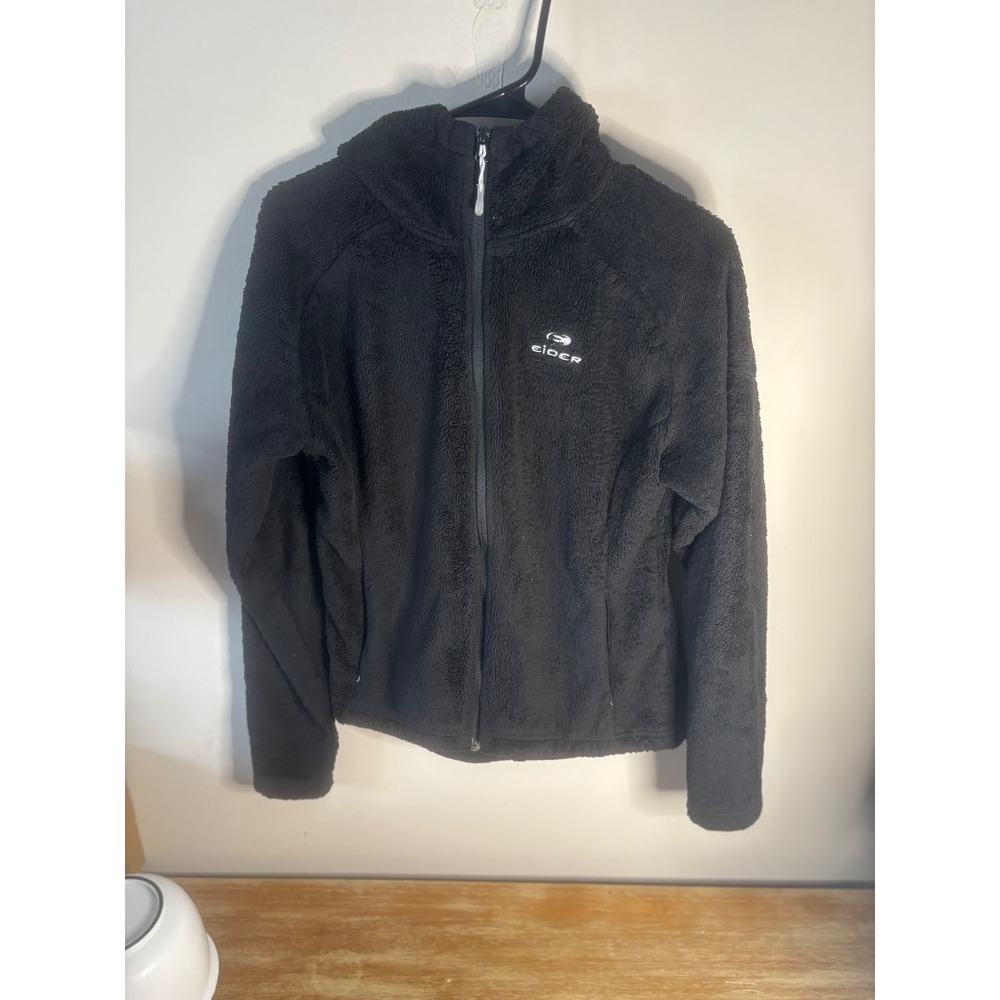 Eider Fleece Jacket Full Zip Black Women's Size‎ 8 Hooded